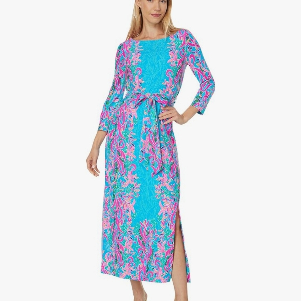 Carabella Midi Dress in Seaweed Samba